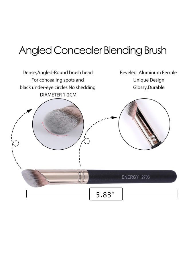 Energy Foundation Brushes Set - Angled Brush & Mini Concealer Brush Premium Synthetic Eye Makeup Bushes for Blending Liquid Foundation Cream Powder Cosmetics 270S/370S - Image 3