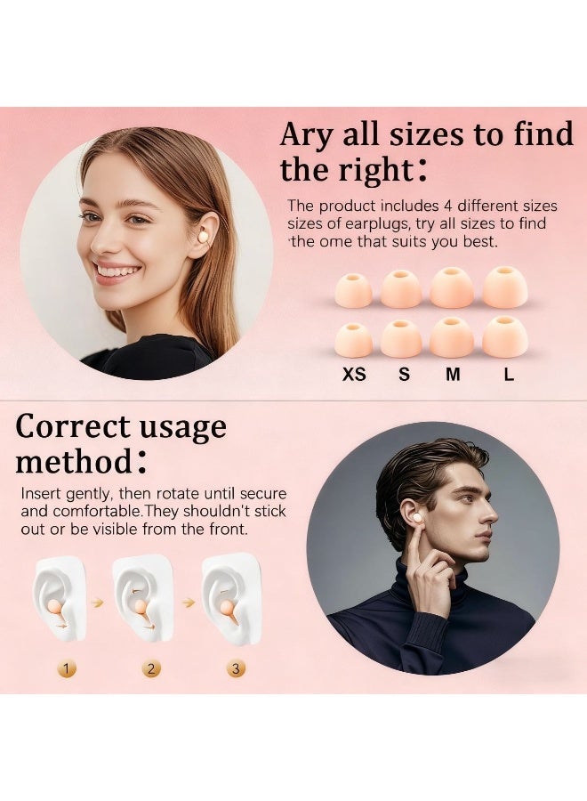 Ear Plugs for Sleeping Noise Cancelling 45dB, Reusable Silicone Earplugs with travel Case, Soft Comfort Hearing Protection for Concerts, Snoring, Travel, Study - Image 4