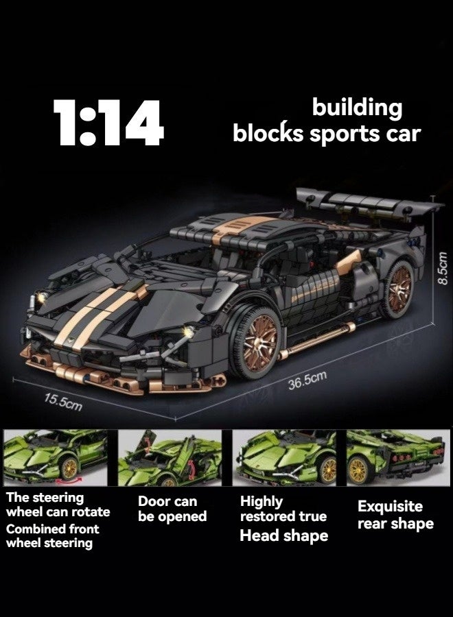 Compatible with sports car building blocks 1:14 assembly toys with pull back system car model technology assembly small particle toys - Image 1