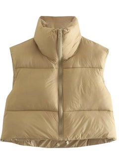 Loquat Spring And Autumn New Cotton West Zipper Collar Short Vest 