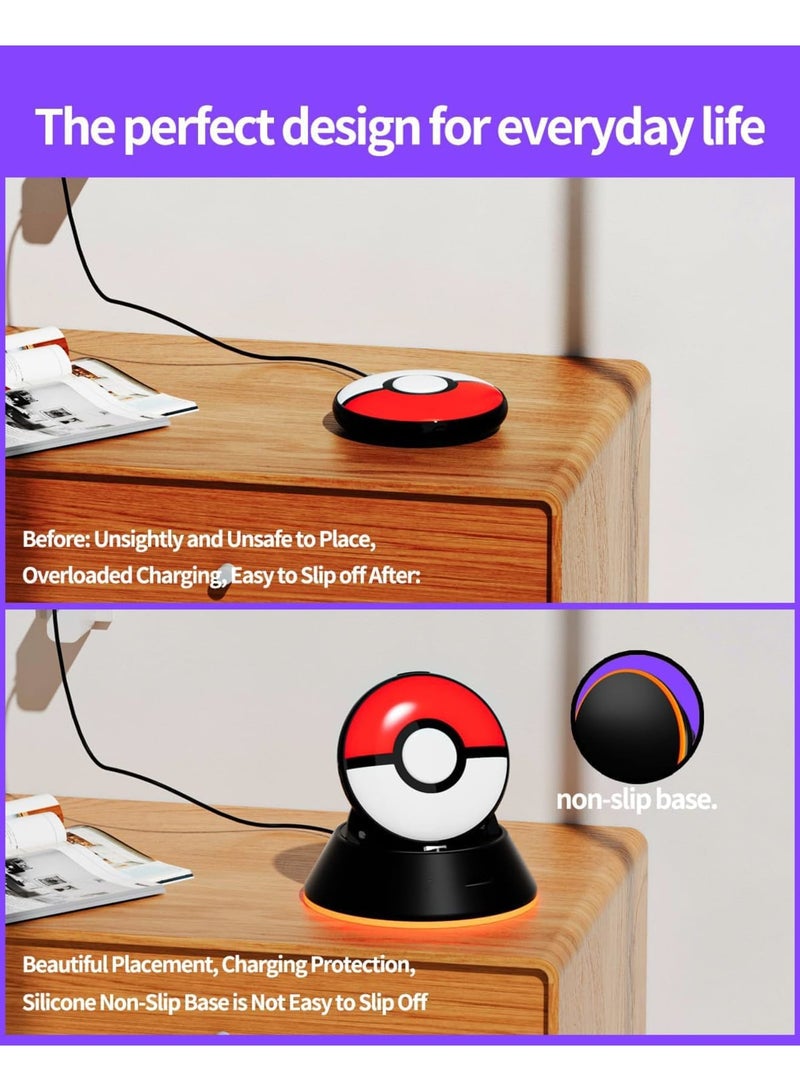 Excefore PokÃ©mon GO Plus+ Charging Dock & Switch Sprite Ball Sleep Stand, RGB Light, Anime Toy Accessories, Magnetic Charging Set with Silicone Case & Cable - Image 4