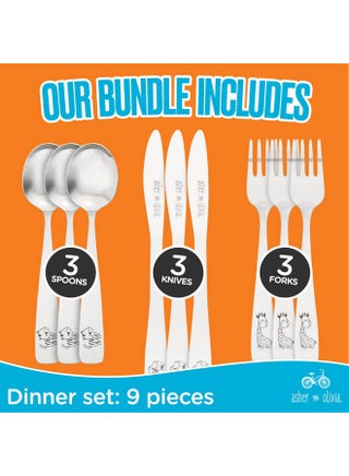 Kids and Toddler Utensils Silverware Set - 9-Piece Toddler Silverware Includes 3 Forks 3 Spoons and 3 Kid-Friendly Knives - kids Metal silverware Flatware Cutlery Set for Preschooler Baby Child - pzsku/Z6AEFC719935B48D292B9Z/45/1747742107/15c9b64f-0d58-412e-a449-49eeb55388eb