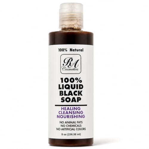 RA COSMETICS 100 African Liquid Natural Black Soap 8 oz - Image 1
