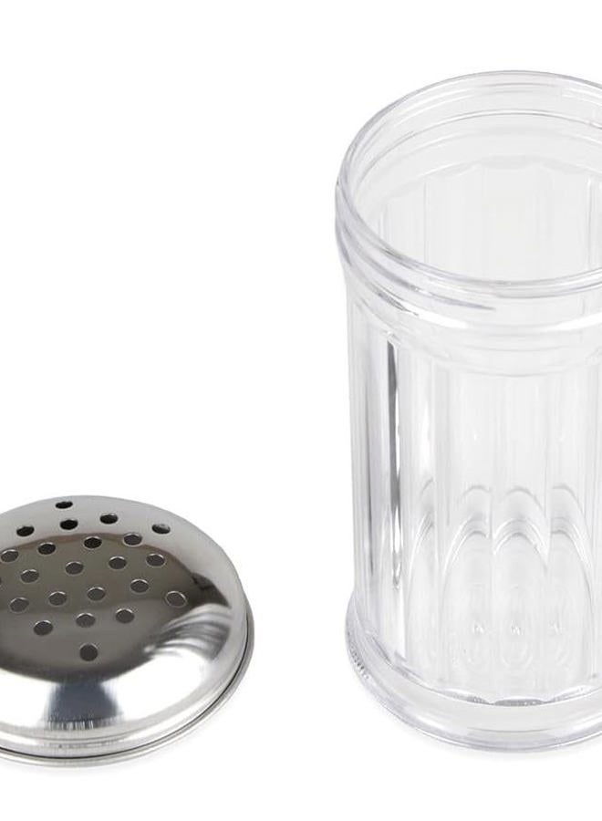 GEEX DEPOT 12 Oz Parmesan Cheese Shaker/salt and pepper shakers with Stainless Steel Lid, Clear Plastic seasoning shaker, sugar/spice dispenser, large salt and pepper shakers (360 ml) (2, 12 Oz) - Image 4