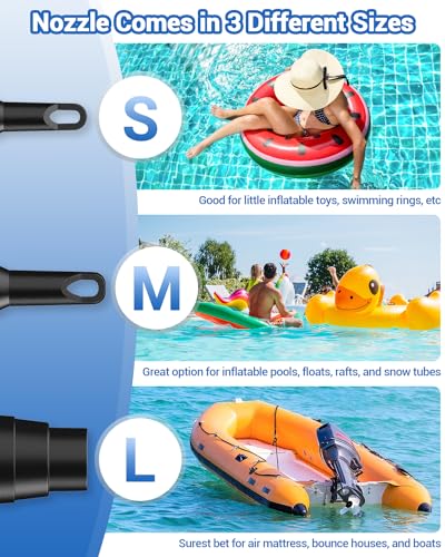 Dr.meter Air Pump for Inflatables, Rechargeable 4000mAh Battery Air Mattress Pump - Portable Quick-Fill Inflator Deflator for Outdoor Camping Inflatable Pool Float Boat Raft Yoga Ball Swim Ring Airbed - Image 3