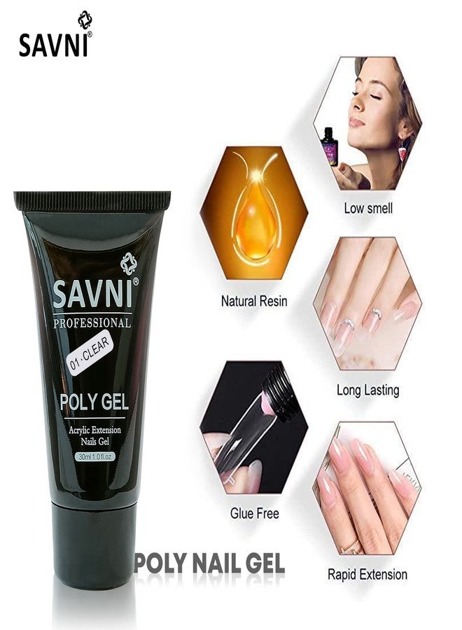 Savni combo of white, pink and clear 30 ml nail uv polygel (total 90 ml) - Image 3