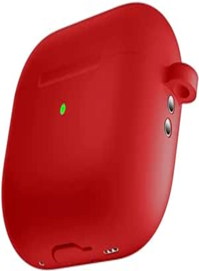 Dado AirPods Pro 2 2nd Generation Case Cover with Keychain, Soft Silicone Skin Case Cover Full Protective Front LED Visible (Red)