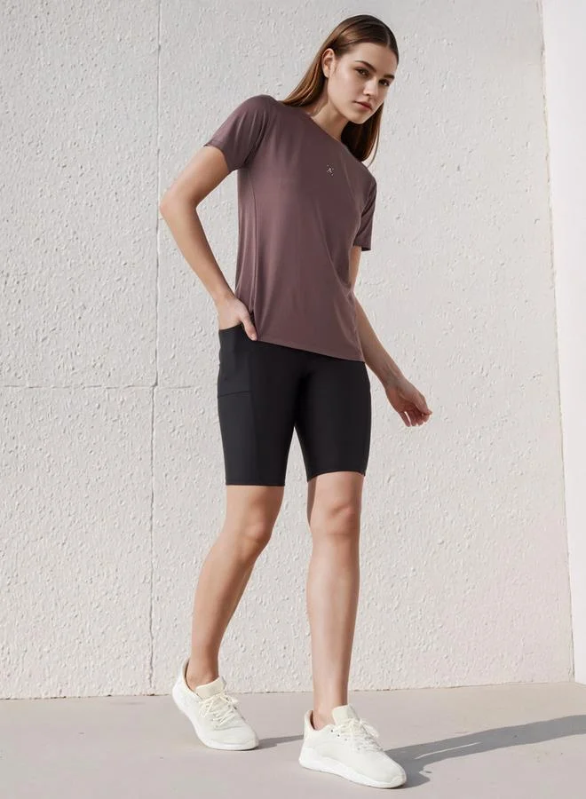 ADOT by Splash Textured Crew Neck T-shirt