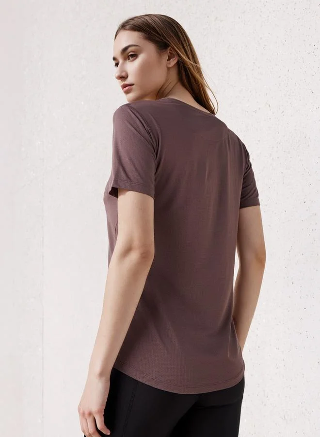 Splash Active  Textured Crew Neck T-shirt for Women | Best Price UAE