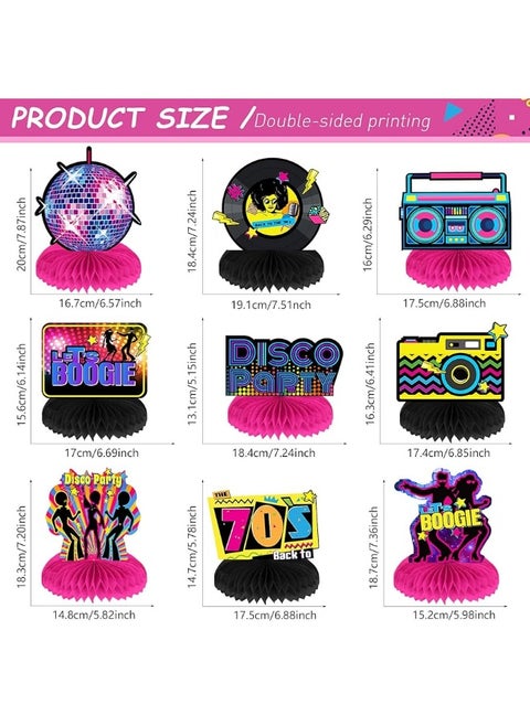 70s Party Decorations Back to 70s Honeycomb Centerpieces Party Decorations 70s Disco Party Favors Throwback 70's Boogie Party Centerpieces Table Toppers Decors for 70s Nostalgic Party Supplies