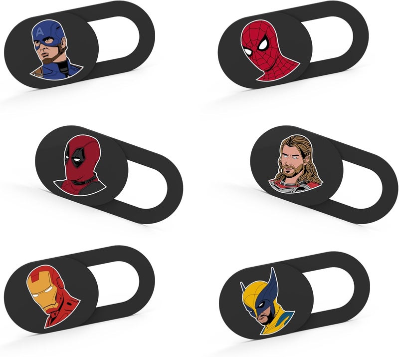 Tsyfro Ultra-Slim Laptop Camera Cover Slide | 0.03 Inch Thick | Upholds Digital Privacy | Compatible with Mobiles, Tablets, Desktops & Laptops (Super Hero Set 2-6 Pack) - Image 1