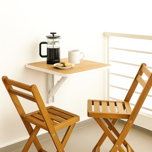Heartily® 15.3 * 15.3 Inch Wall Mounted Folding Table | Compact Multipurpose Foldable Table with Strong Metal Bracket | 17 mm Thick | Study, Kitchen, Bedside, Utility Use (15.3 * 15.3 inches) - Image 1