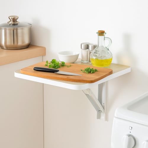 Heartily® 15.3 * 15.3 Inch Wall Mounted Folding Table | Compact Multipurpose Foldable Table with Strong Metal Bracket | 17 mm Thick | Study, Kitchen, Bedside, Utility Use (15.3 * 15.3 inches) - Image 2