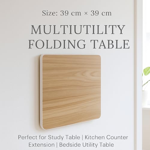 Heartily® 15.3 * 15.3 Inch Wall Mounted Folding Table | Compact Multipurpose Foldable Table with Strong Metal Bracket | 17 mm Thick | Study, Kitchen, Bedside, Utility Use (15.3 * 15.3 inches) - Image 4