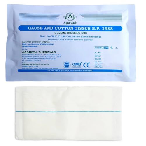 Agarwals Premium Sterile Combine Dressing Surgical Pad 10CM x 20CM (Pack of 8) - Image 2