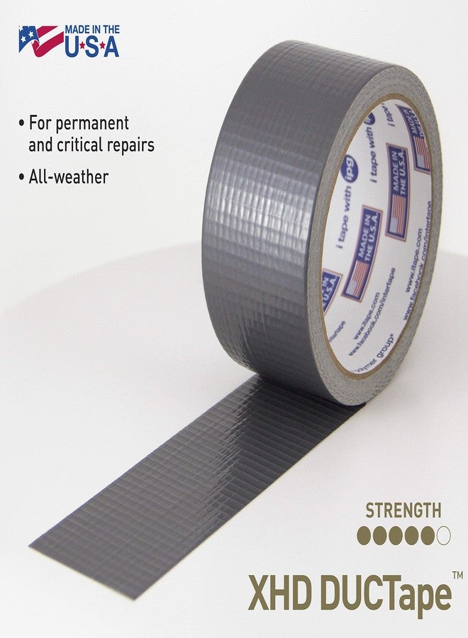 اي بس سي شريط لاصق IPG XHD DUCTape، شريط لاصق شديد التحمل، 1.88 بوصة × 10 ياردة، فضي (لفة واحدة) - Image 2