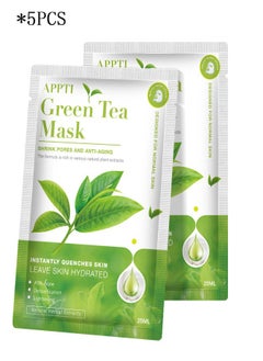APPTI 5 Pcs Refreshing Hydrating Firming Plant Mask Green Tea  - Image 2