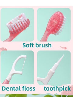 XIYU 12 Pcs 5-in-1 Disposable Toothbrushes Travel Toothbrush Oral Care with Floss Tongue Scraper Toothbrush, Tooth Flossing Inter Dental Brush with Toothpaste, Dental Floss Picks  - Image 4