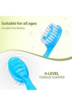 XIYU 12 Pcs 5-in-1 Disposable Toothbrushes Travel Toothbrush Oral Care with Floss Tongue Scraper Toothbrush, Tooth Flossing Inter Dental Brush with Toothpaste, Dental Floss Picks  - Image 3