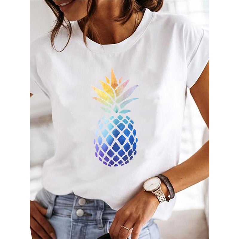 Short Sleeve Round Neck Number Printed T-Shirt Insect Women'S Butterfly Harajuku Clothing Explosion Black Women'S Dragonfly T-Shirt - Image 1