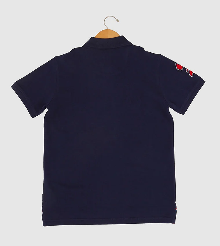 BEVERLY HILLS POLO CLUB Bhpc Kids Navy Blue Short Sleeve Polo