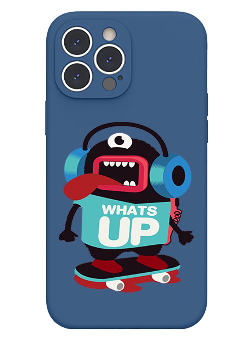 Theodor Protective Slim Fit Case Liquid Silicone Cover with Full Body Protection Anti-Scratch Shockproof Case For iPhone 15 Pro Max Blue  - Whats up Doc - Image 1