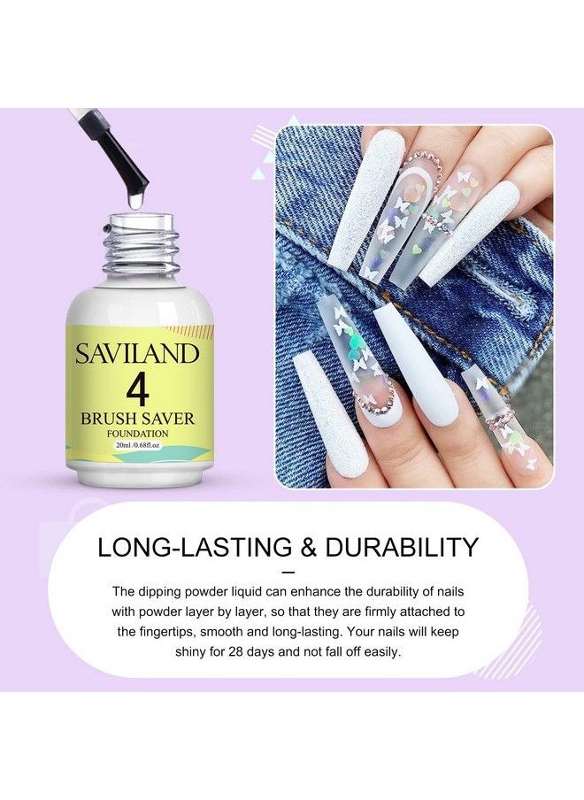 Saviland 20Ml Dip Powder Liquid Set 11Pcs Large Capacity Dip Powder Base Activator And Top Coat Brush Saver For Dip Powder Nail Kit No Need Curing Best Gift For Nail Salon And Nail Beginners  - Image 5