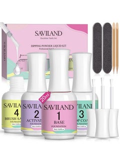 Saviland 20Ml Dip Powder Liquid Set 11Pcs Large Capacity Dip Powder Base Activator And Top Coat Brush Saver For Dip Powder Nail Kit No Need Curing Best Gift For Nail Salon And Nail Beginners  - Image 2