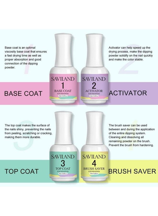 Saviland 20Ml Dip Powder Liquid Set 11Pcs Large Capacity Dip Powder Base Activator And Top Coat Brush Saver For Dip Powder Nail Kit No Need Curing Best Gift For Nail Salon And Nail Beginners  - Image 4