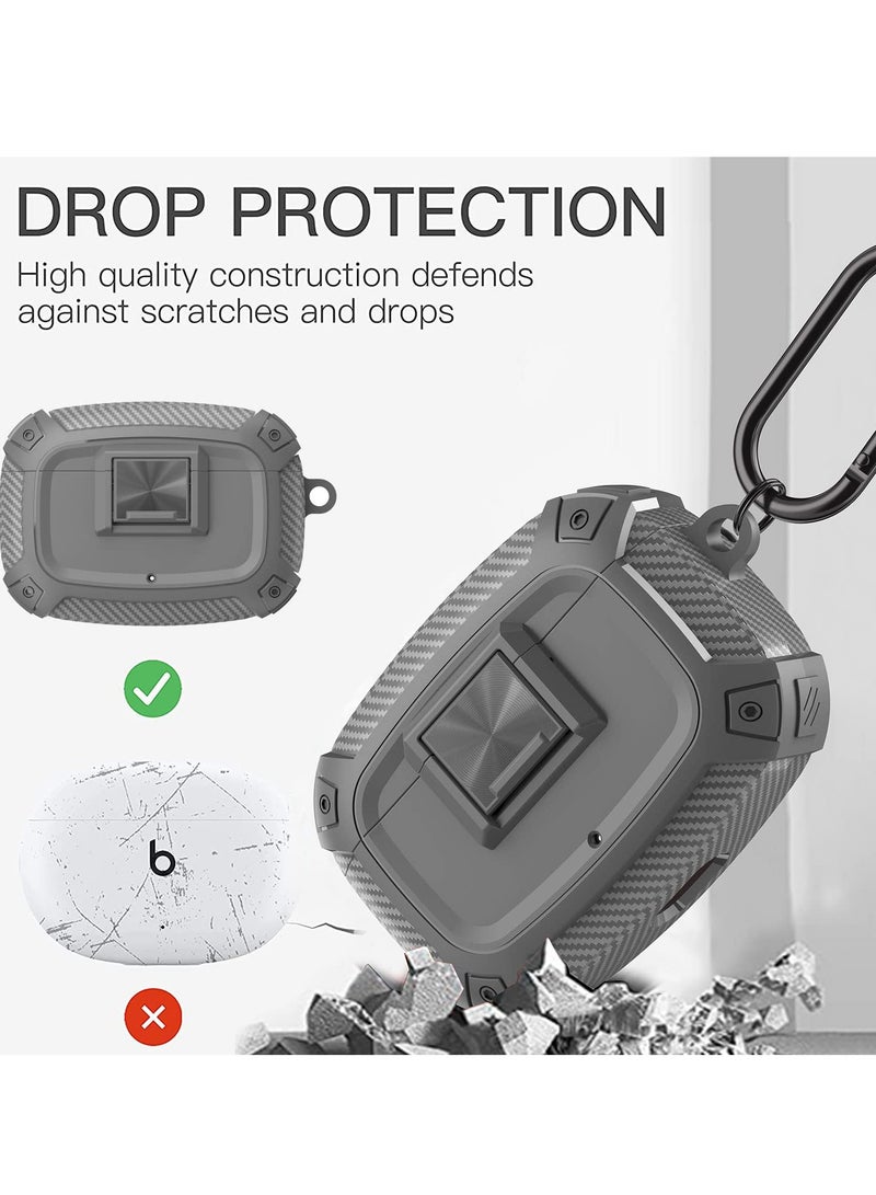 SYOSI Case for Beats Studio Buds, TPU Shell Protective Cover for Beats Studio Buds+, Shock-Absorbing Shell Cover with Keychain and Lanyard - Image 4