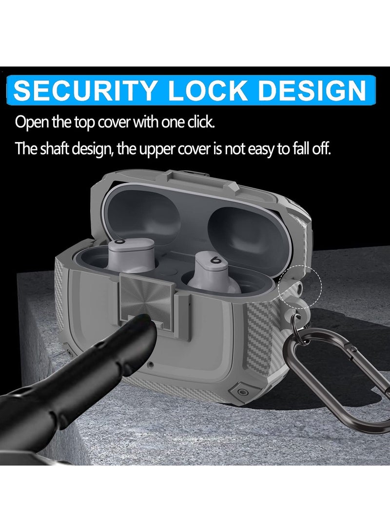 SYOSI Case for Beats Studio Buds, TPU Shell Protective Cover for Beats Studio Buds+, Shock-Absorbing Shell Cover with Keychain and Lanyard - Image 3