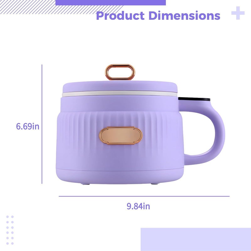1.6L Mini Electric Hot Pot With LCD For Ramen Non Stick Pot Compact Multi Cooker For Dorm Office Travel Auto Off 220V - Image 5