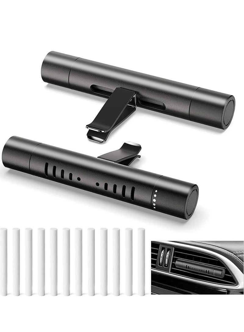 معطرات هواء السيارة، مجموعة مشابك معطرات السيارات مع 5 روائح زيوت عطرية و14 عصا لاعادة التعبئة، مشبك تهوية للسيارة للنساء والرجال، اكسسوارات تزيين عطور السيارات - Image 1