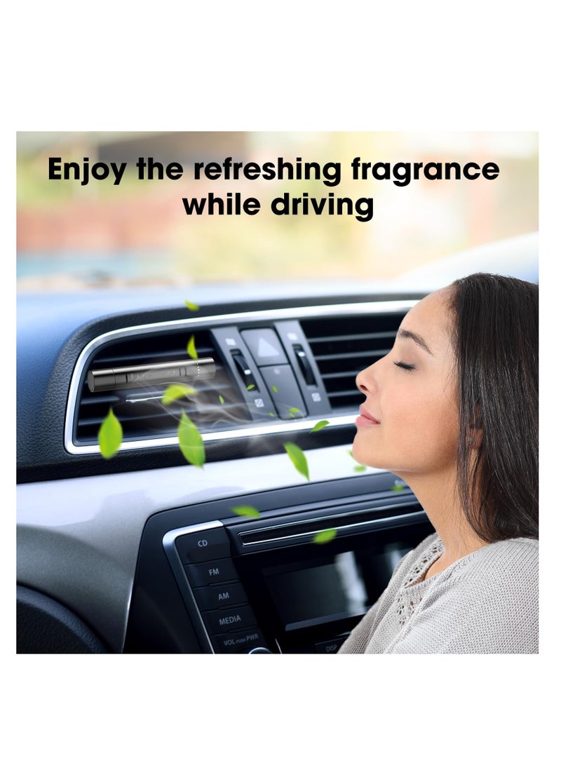 معطرات هواء السيارة، مجموعة مشابك معطرات السيارات مع 5 روائح زيوت عطرية و14 عصا لاعادة التعبئة، مشبك تهوية للسيارة للنساء والرجال، اكسسوارات تزيين عطور السيارات - Image 3