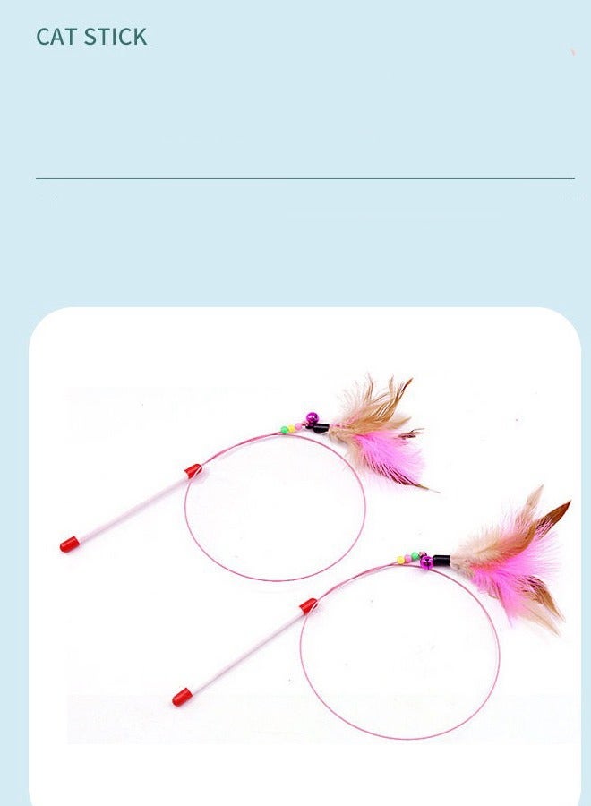 1pc Cat Feather Toys Retractable Interactive Cat Toys for Indoor Cats, Cute Cat Chew Toys, Kitten Fun Door Hanging, Wire Chaser Wand Teaser Feather Toy - Image 3