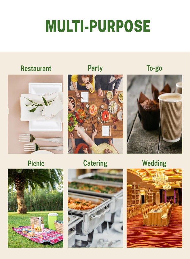 Klex Compostable 10"x10" Sugarcane Plates (75-Pack) Disposable Eco-Friendly Biodegradable Sugarcane Bagasse Plate, Square, 10 Inch, 75 Count - Image 5