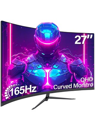 27 "شاشة منحنية ، HD الكامل (2560 * 1440p) 165 هرتز معدل تحديث المرتفعات المحترفة كمبيوتر المهنية ، 3sides بدون إطار ، وميض أقل ، مرشح الضوء الأزرق ، للمكتب والألعاب (DP ، HDMI) الأسود - pzsku/Z6AF0BFD3DD34A7549E46Z/45/1750927699/f7482fbc-7b13-4012-a9c4-29f0d8d27fef