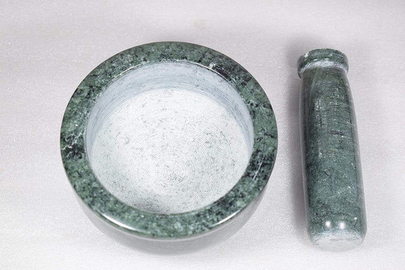 Pooja Creation Green Marble Multipurpose Mortar Pestle Set (5inch) - Image 4