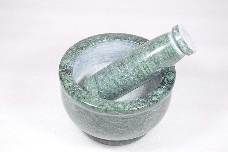 Pooja Creation Green Marble Multipurpose Mortar Pestle Set (5inch) - Image 2