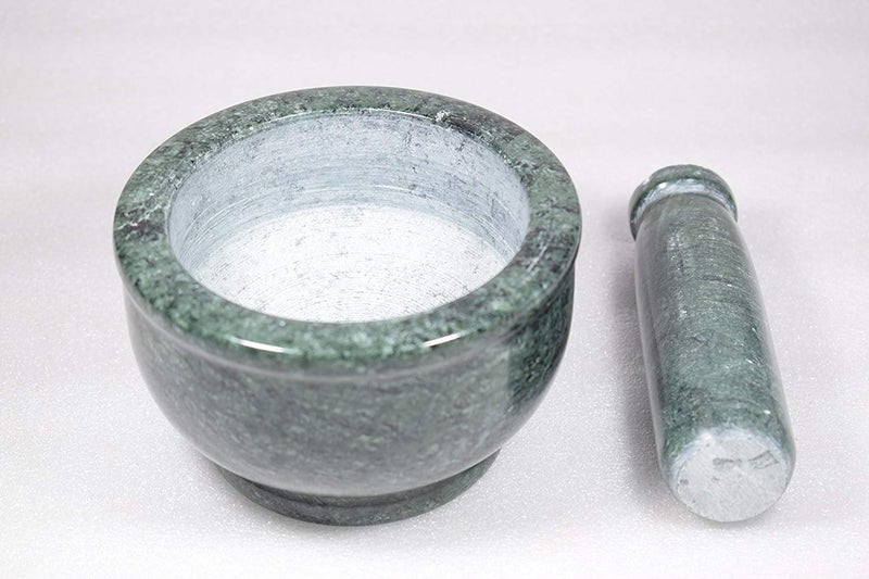 Pooja Creation Green Marble Multipurpose Mortar Pestle Set (5inch) - Image 5