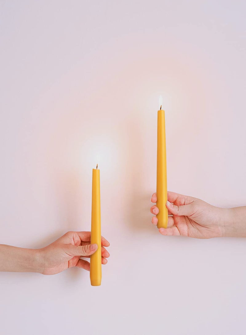DEYBBY 10" Natural Beeswax Taper Candles - 6 Pack Beeswax Candles Set, Yellow - Image 3