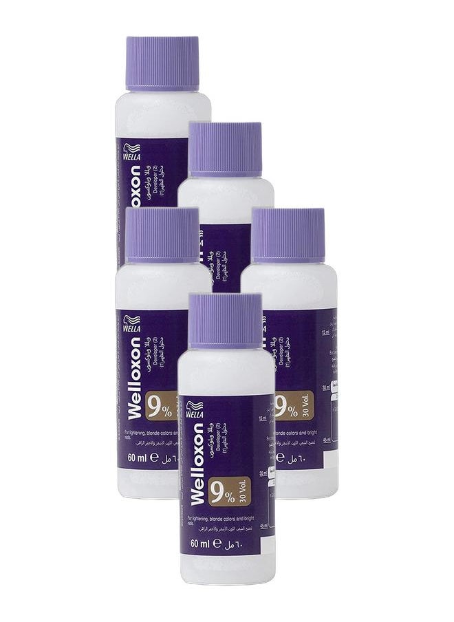 WELLA Welloxon Perfect Developer 9% (30 Vol) – Pack of 5 × 60 ml – Thick Cream Developer for 2‑Level Lift, Optimized for Koleston/Hair Color & Lightener  - Image 1