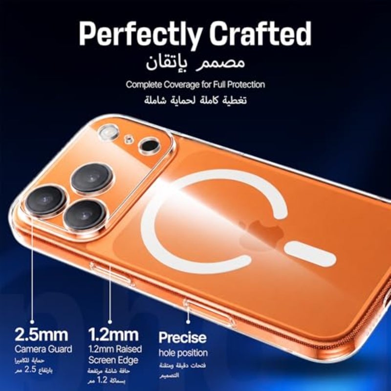 iPhone 17 Pro MagSafe Clear Case with Red Light Screen Protector Bundle Shockproof Transparent Cover, Anti-Yellow Slim Design, Scratch Resistant, Full Protection Set - Image 4