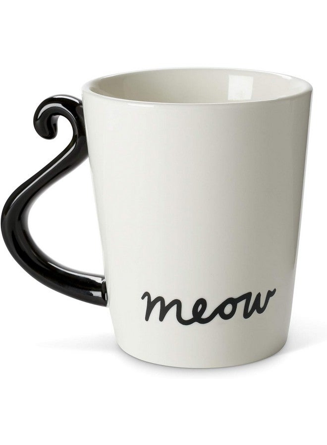 VOTUM فنجان قهوة أو شاي سيراميك أبيض من فوطوم: أكواب على شكل حيوانات بتصاميم مطبوعة يدويًا وعبارات مطبوعة - 12 أونصة سائلة كبيرة، هدية فنجان يدوي لطيف - قطة سوداء - Image 2