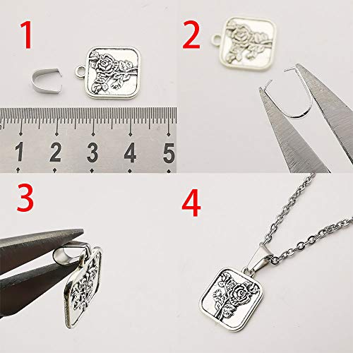 WOCRAFT 300pcs Mixed Stainless Steel Pinch Clip Clasp Bail Finish Necklace Clasps Pendant Clasps Claw Bail Pendant Clasps Pinch Clip Clasp Bail for Necklace Dangle Charm Pendant Connector (M397) - Image 4