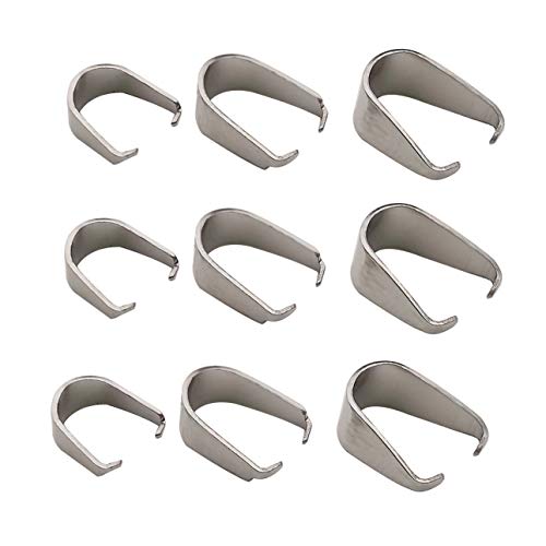 WOCRAFT 300pcs Mixed Stainless Steel Pinch Clip Clasp Bail Finish Necklace Clasps Pendant Clasps Claw Bail Pendant Clasps Pinch Clip Clasp Bail for Necklace Dangle Charm Pendant Connector (M397) - Image 1