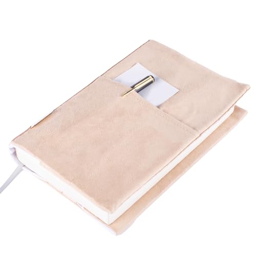 APLUFINE Velvet Book Cover for Paperbacks, Reusable Fabric Book Cover with Pockets, Adjustable Book Protector for Softcover Books, Journals & Bibles - Image 1