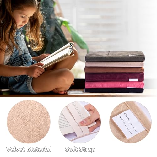 APLUFINE Velvet Book Cover for Paperbacks, Reusable Fabric Book Cover with Pockets, Adjustable Book Protector for Softcover Books, Journals & Bibles - Image 5