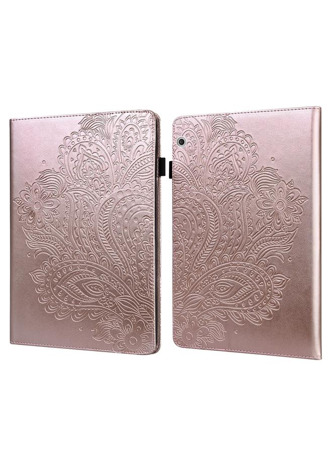 Green Tiger Case For Huawei MediaPad T3 10 Peacock Embossed Pattern TPU + PU Horizontal Flip Leather Case with Holder & Card Slots & Wallet & Sleep / Wake-up Function  - Image 1