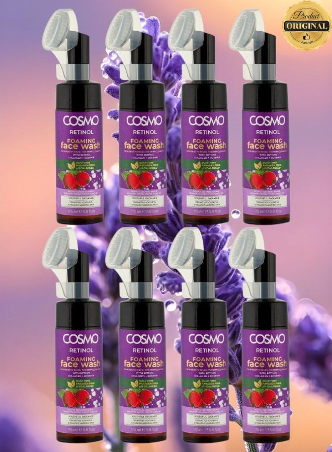 COSMO 8 Pieces Cosmo Retinol Foaming Facial Wash With Brush 175ML  - Image 1